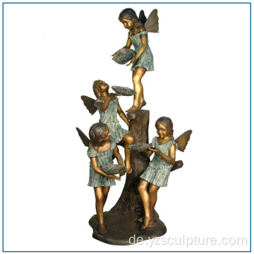 Lebensgröße Bronze Engel Mädchen Statue für Gartendekoration